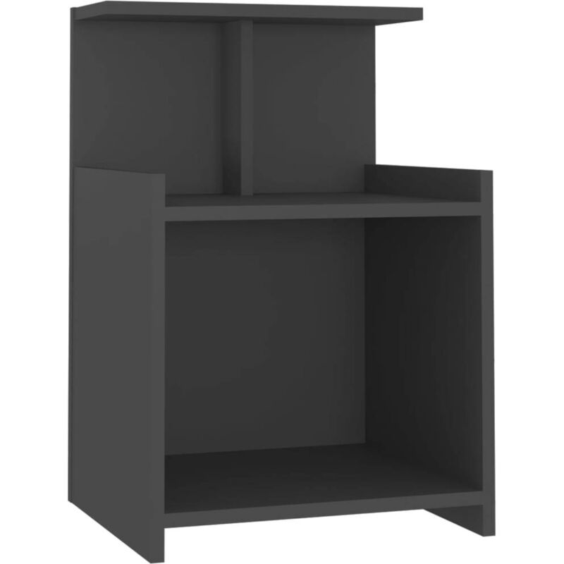 

vidaXL Mesita de noche aglomerado 40x35x60 cm gris - Gris