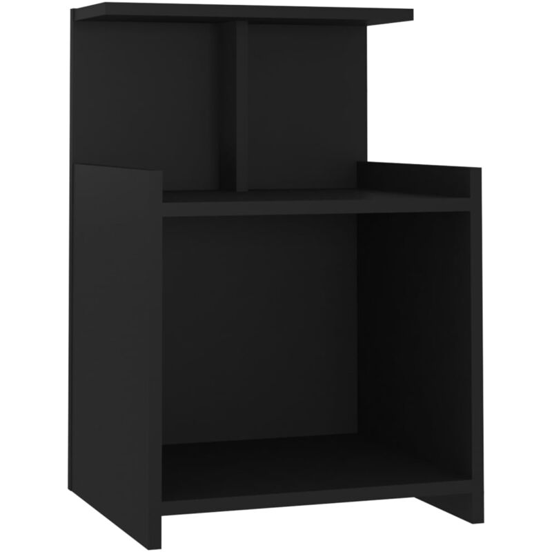 

vidaXL Mesita de noche 40x35x60 cm aglomerado negro - Negro