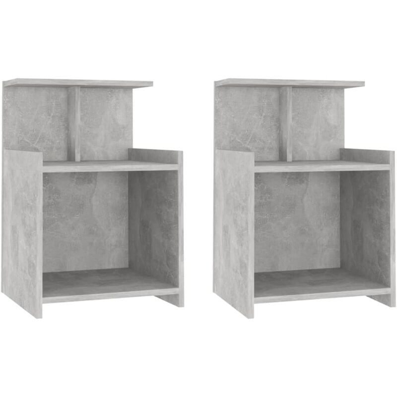 

Mesitas de noche aglomerado 40x35x60 cm 2 uds gris hormigón - Gris - Vidaxl