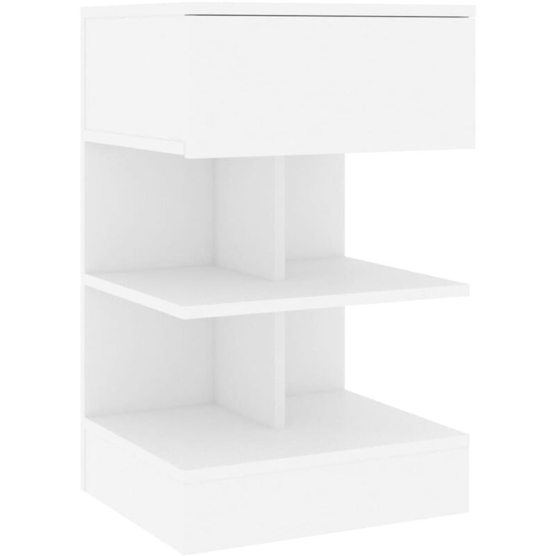 

vidaXL Mesita de noche de aglomerado 40x35x65 cm blanco - Blanco