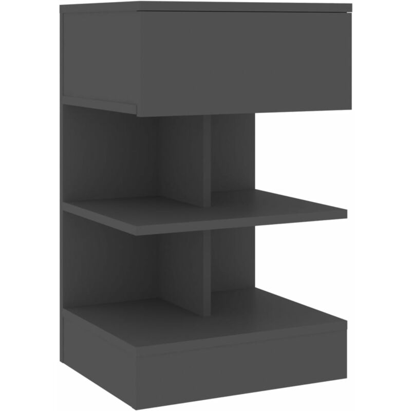 

vidaXL Mesita de noche de aglomerado 40x35x65 cm gris - Gris