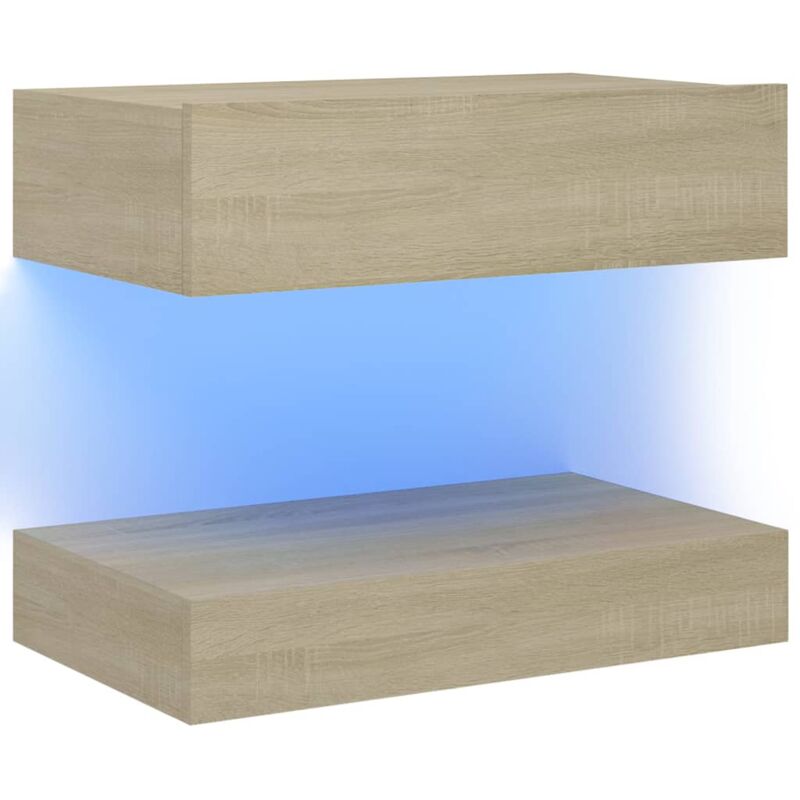 

vidaXL Mesita de noche aglomerado 60x35 cm color roble Sonoma - Marrón