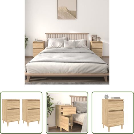 vidaXL Mesitas de noche sonoma -  Mesitas de noche 2 uds color roble sonoma 40x35x70 cm