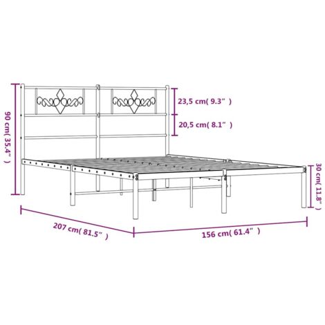 VIDAXL METAL BETRAME con cabecero, blanco, 150 x 200 cm, cama de metal, montaje sencillo