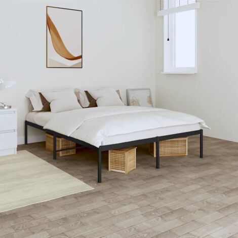 vidaXL Metallbettgestell schwarz 160x200 cm