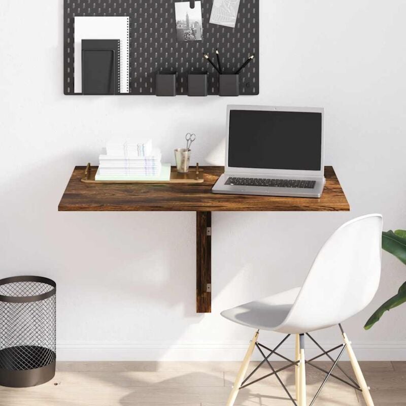 Vidaxl - Table murale pliable Chêne fumé 100x60x56 cm Bois d'ingénierie