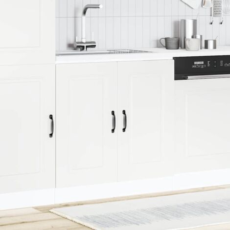 Vidaxl – Meuble bas pour évier blanc 80x46x81,5cm – Bois d'ingénierie – Avec pieds réglables – Capacité 60kg – Optimise l'espace cuisine