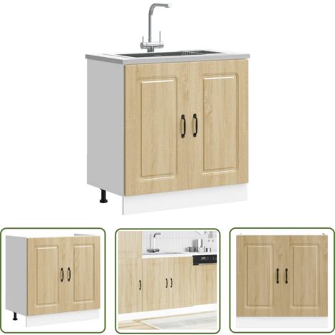vidaXL Meuble bas pour évier Kalmar chêne sonoma bois ingénierie