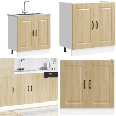 vidaXL Meuble bas pour évier Kalmar chêne sonoma bois ingénierie