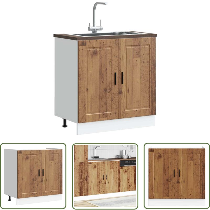 VidaXL Meuble bas pour évier Porto vieux bois bois ingénierie