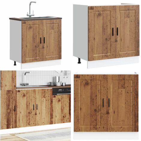 vidaXL Meuble bas pour évier Porto vieux bois bois ingénierie