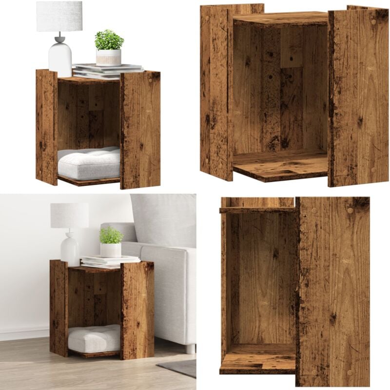 Vidaxl - Meuble de bac à litière pour chat vieux bois bois d'ingénierie