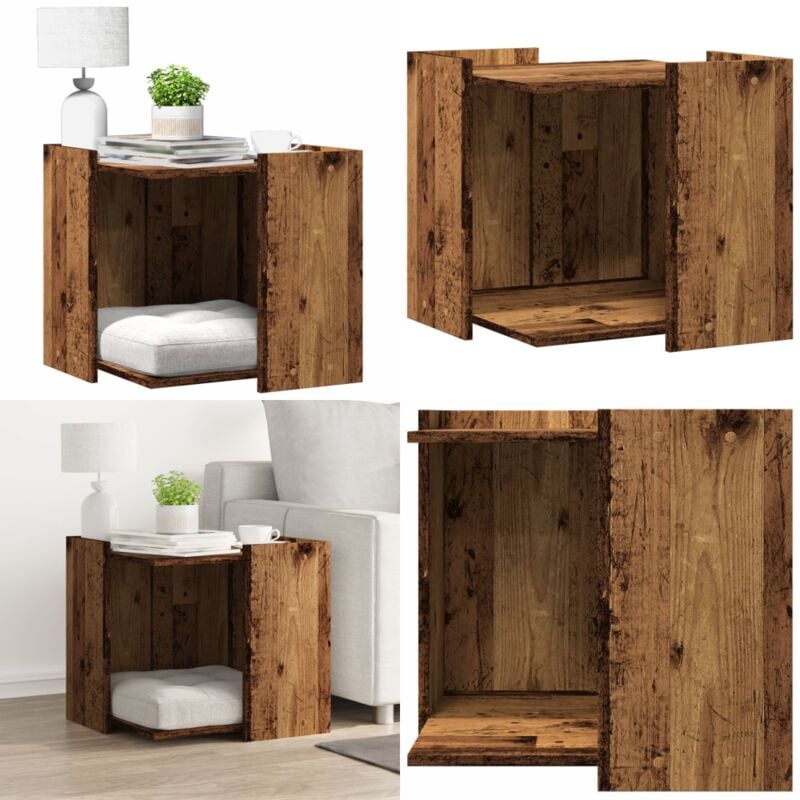 Vidaxl - Meuble de bac à litière pour chat vieux bois bois d'ingénierie