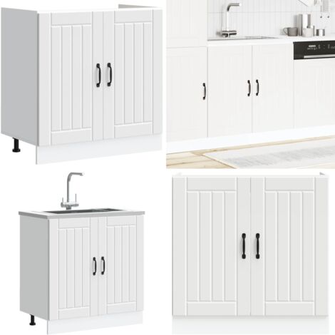 vidaXL Meuble de base de lavabo Lucca blanc bois d'ingénierie