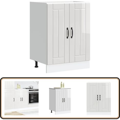 vidaXL Meuble de base de lavabo Lucca blanc brillant bois ingénierie