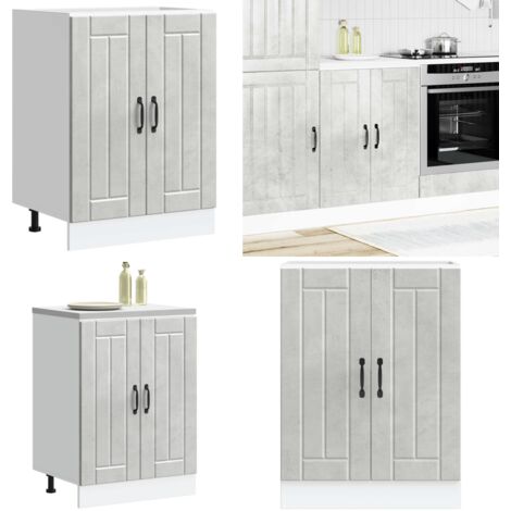 vidaXL Meuble de base de lavabo Lucca gris béton bois ingénierie