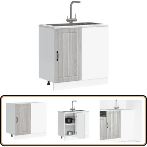 vidaXL Meuble de base de lavabo Lucca sonoma gris bois d'ingénierie