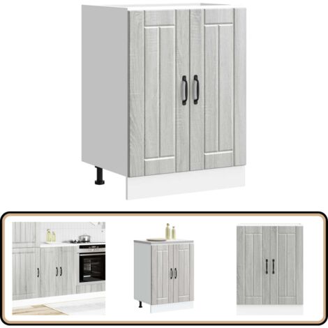 vidaXL Meuble de base de lavabo Lucca sonoma gris bois d'ingénierie