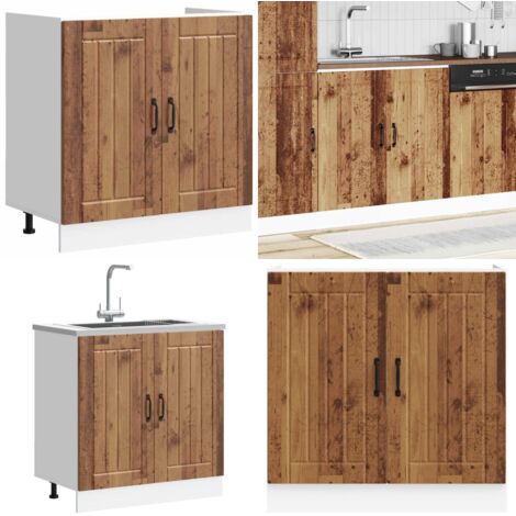 vidaXL Meuble de base de lavabo Lucca vieux bois bois d'ingénierie