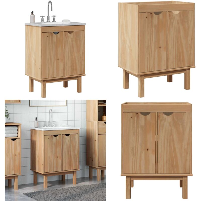Vidaxl - Meuble de lavabo de salle de bain otta 59x40x80 cm bois massif