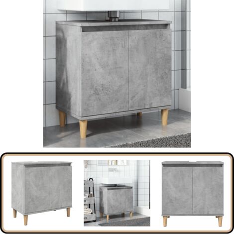 vidaXL Meuble de lavabo gris béton 58x33x60 cm bois d'ingénierie