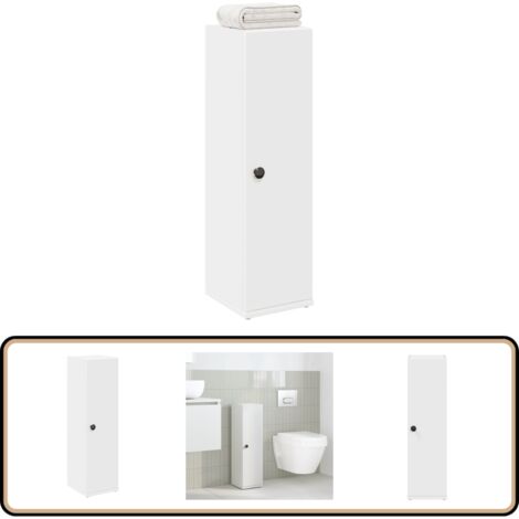 vidaXL Meuble de salle de bain avec porte-rouleau blanc 20,5x22x72 cm