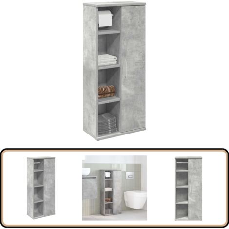 vidaXL Meuble de salle de bain avec porte-rouleau gris béton