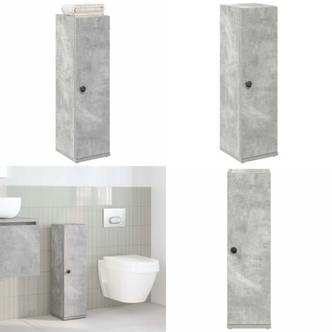 vidaXL Meuble de salle de bain avec porte-rouleau gris béton
