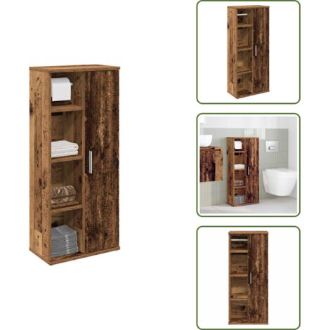 vidaXL Meuble de salle de bain avec porte-rouleau vieux bois