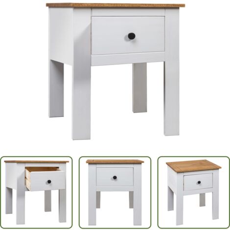 vidaXL Meuble de salle de bain -  Table de chevet Blanc 46x40x57 cm Pin Gamme Panama