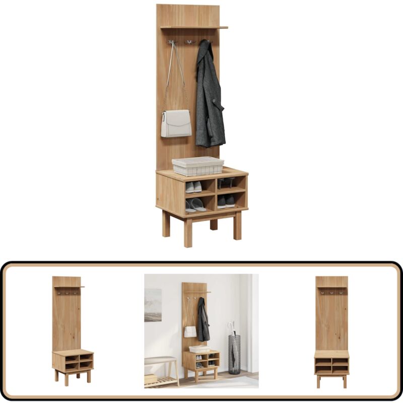 vidaXL Meuble d'entrée OTTA 50x40x160 cm bois massif de pin