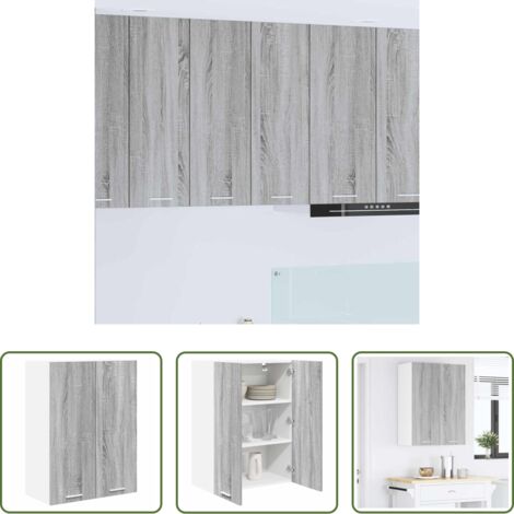 vidaXL Meuble suspendu -  Armoire suspendue Gris Sonoma 60 x 31 x 80 cm Bois d'ingénierie