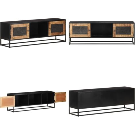 vidaXL Meuble TV 120x30x40 cm Bois de manguier brut