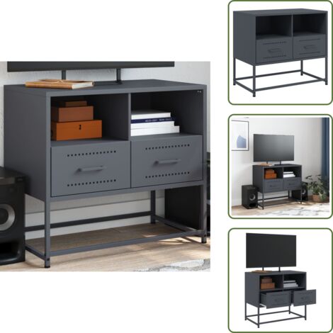 vidaXL Meuble TV anthracite 68x39x60,5 cm acier