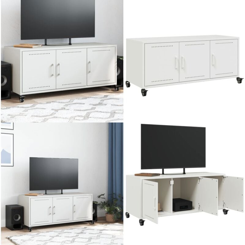 Vidaxl - Meuble tv blanc 100,5x39x43,5 cm acier