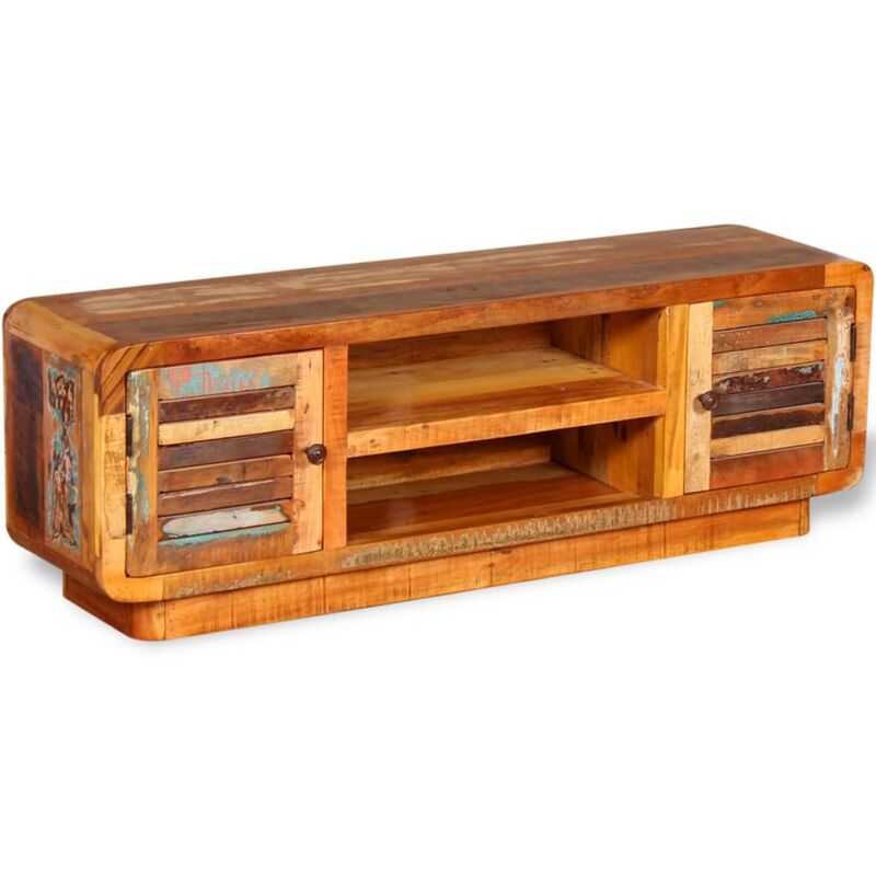 Meuble TV Bois de récupération massif 120 x 30 x 40 cm