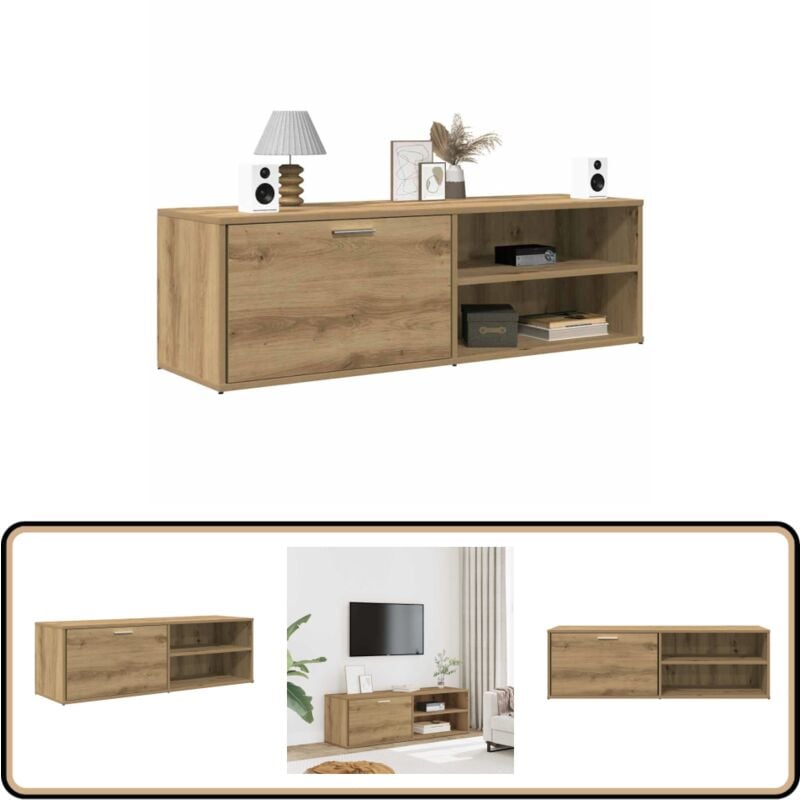Vidaxl - Meuble tv chêne artisanal 120x34x37 cm bois d'ingénierie