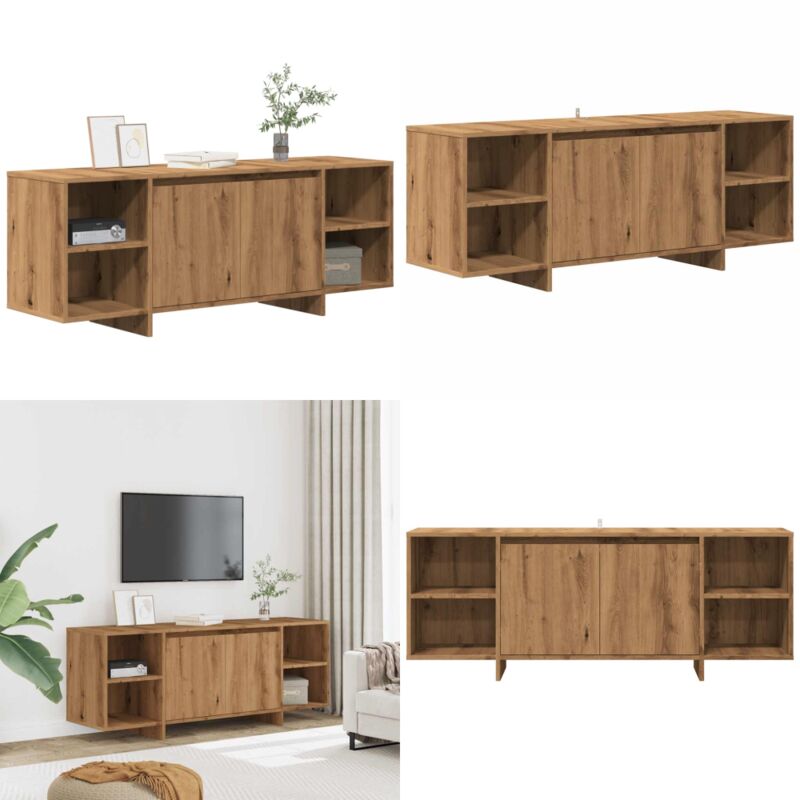 vidaXL Meuble TV chêne artisanal 130x35x50 cm bois d'ingénierie