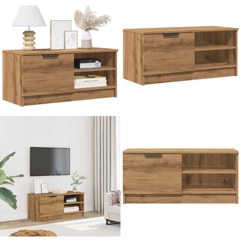 Vidaxl - Meuble tv chêne artisanal 80x35x36,5 cm bois d'ingénierie