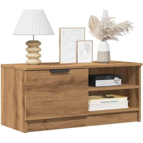 vidaXL Meuble TV chêne artisanal 80x35x36,5 cm bois d'ingénierie