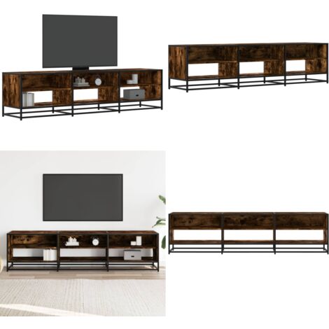 vidaXL Meuble TV chêne fumé 180x40x46 cm bois d'ingénierie