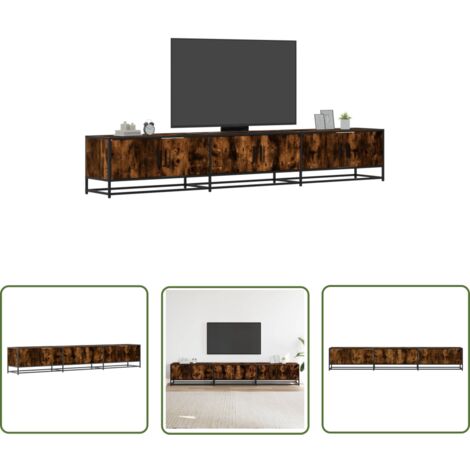 vidaXL Meuble TV chêne fumé 240x35x41 cm bois d'ingénierie