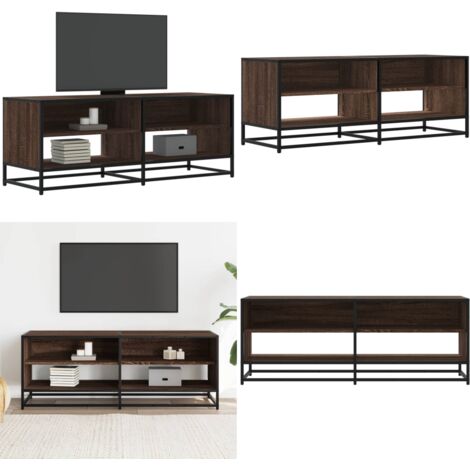 vidaXL Meuble TV chêne marron 120,5x40x46cm bois d'ingénierie et métal