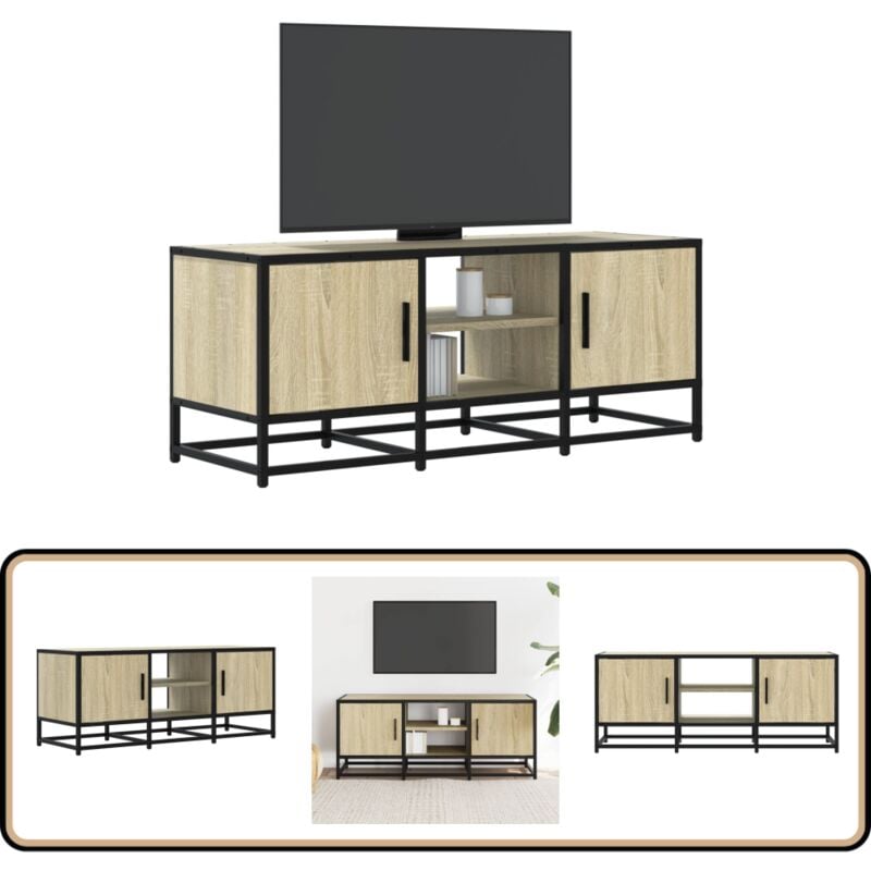 Vidaxl - Meuble tv chêne sonoma 100x35x41 cm bois d'ingénierie et métal