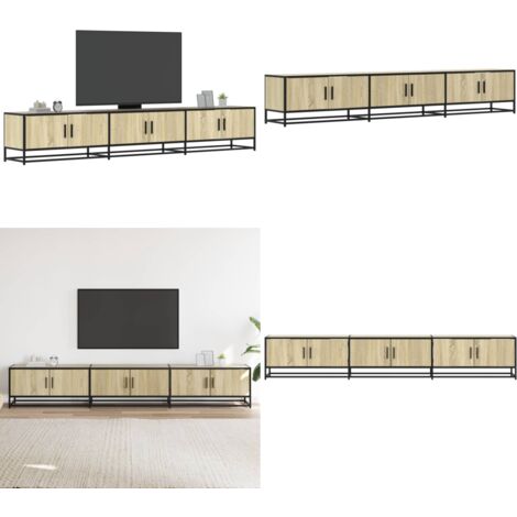 vidaXL Meuble TV chêne sonoma 240x35x41 cm bois d'ingénierie