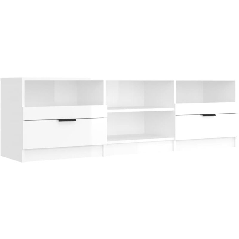 Vidaxl - Meuble tv Blanc brillant 150x33,5x45 cm Bois d'ingénierie