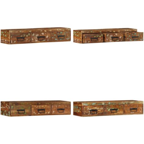 VidaXL Meuble TV mural 100x30x19 cm bois massif de récupération