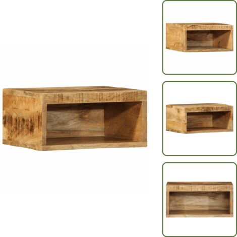 VidaXL Meuble TV mural 40x30x19 cm bois massif de manguier brut