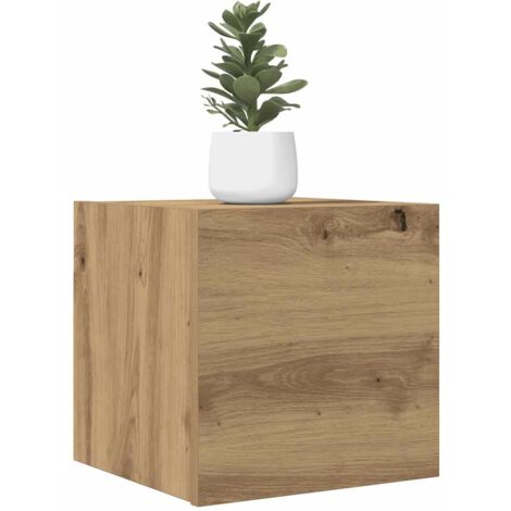 Vidaxl – Meuble TV mural chêne artisanal 30,5x30x30 cm – Bois d'ingénierie résistant à l'humidité – Montage mural pour gain de place