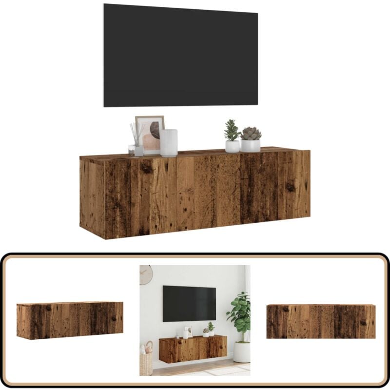 Vidaxl - Meuble tv mural vieux bois 100x30x30 cm bois d'ingénierie